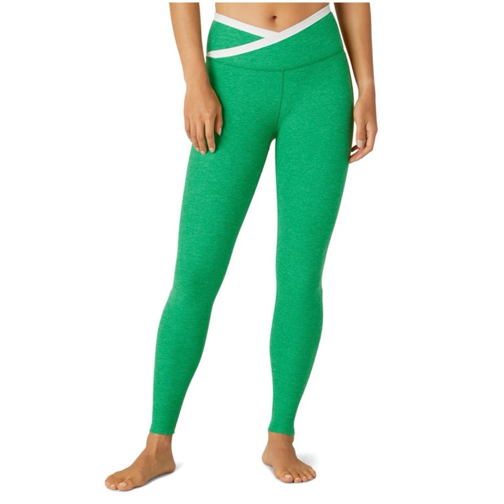 Beyond Yoga Green Leggings with White Accent